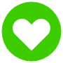 Green Heart Circle Round icon