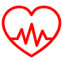 Healthy Heart Red Outline free icon for commercial use