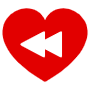 Heart Rewind Red Button icon