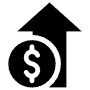 Increase Sales Up Arrow Black free icon for commercial use