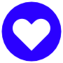 Naval Blue Heart Circle Round free icon for commercial use
