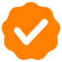Orange Approved Seal Check free icon for commercial use