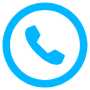 Phone Blue Circle Round Outline free icon for commercial use