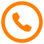 Phone Orange Circle Round Outline free icon for commercial use