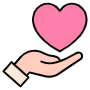 Pink Heart In Hand free icon for commercial use