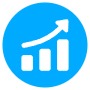Profit Circle Blue free icon for commercial use