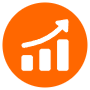 Profit Circle Orange free icon for commercial use