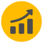 Profit Circle Yellow free icon for commercial use