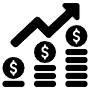 Profit Investment Black free icon for commercial use