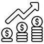 Profit Investment Black Outline free icon for commercial use