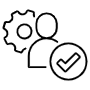 Quality Assurance Analyst Black Outline free icon for commercial use