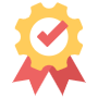 Quality Assurance Certified Badge free icon for commercial use