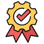 Quality Assurance Check Badge free icon for commercial use