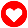 Red Heart Circle Round free icon for commercial use