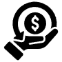 Return On Investment Hand Black free icon for commercial use