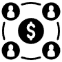 Sales Team Network Black free icon for commercial use