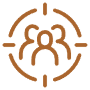 Target Audiences Brown Outline free icon for commercial use