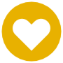 Yellow Heart Circle Round icon