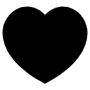 Instagram Heart Black Silhouette icon