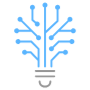 Lightbulb Circuit Idea Blue Outline free icon for commercial use