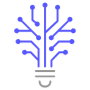 Lightbulb Circuit Tech Blue Outline free icon for commercial use