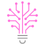 Lightbulb Circuit Tech Pink Outline free icon for commercial use