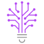 Lightbulb Circuit Tech Purple Outline free icon for commercial use