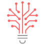 Lightbulb Circuit Tech Red Outline free icon for commercial use