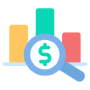 Market Research Chart And Dollar free icon for commercial use