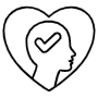 Mental Health Heart Black Outline free icon for commercial use