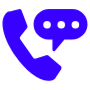 Naval Blue Phone Speech Bubble free icon for commercial use