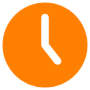 Orange Clock Circle Round free icon for commercial use