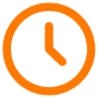 Orange Clock Circle Round Outline free icon for commercial use