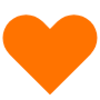 Orange Heart Basic Shape free icon for commercial use