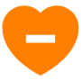 Orange Heart Less Delete Remove free icon for commercial use