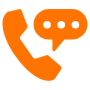 Orange Phone Speech Bubble free icon for commercial use