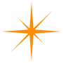 Orange Sparkle Star free icon for commercial use