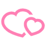 Pink Double Heart Outline icon