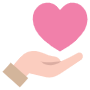Pink Heart In Hand free icon for commercial use