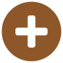 Plus Symbol Button Brown Circle free icon for commercial use