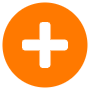 Plus Symbol Button Orange Circle icon