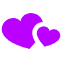 Purple Double Heart icon