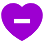 Purple Heart Less Delete Remove free icon for commercial use
