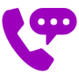 Purple Phone Speech Bubble free icon for commercial use