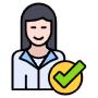 Quality Analyst Female free icon for commercial use