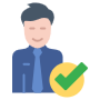Quality Analyst Man Check free icon for commercial use