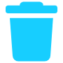Recycle Bin Simple Blue free icon for commercial use