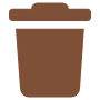 Recycle Bin Simple Brown free icon for commercial use