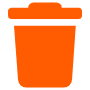 Recycle Bin Simple Orange free icon for commercial use