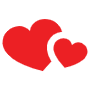 Red Double Heart icon